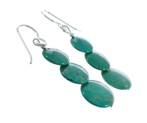 Sterling Silver Turquoise Bead Hook Dangle Earrings AX128059